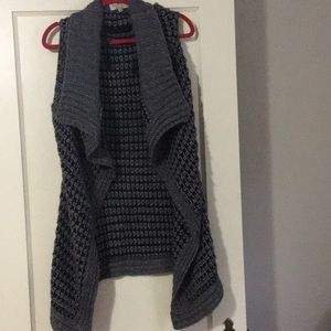 Black and Gray Sweater Vest